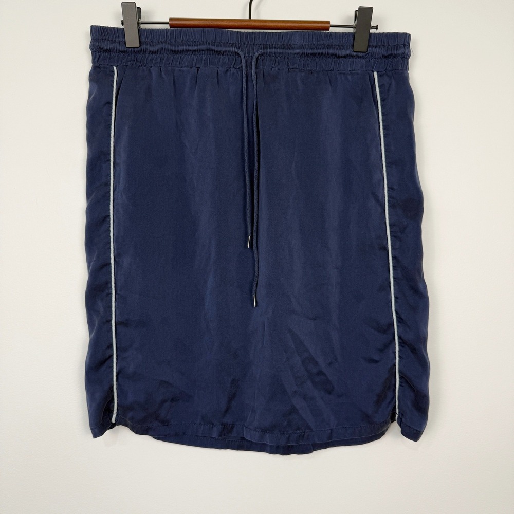 Joe‎ Fresh 100% Silk Skirt Womens Fit Medium Navy Blue Sporty Chic Tennis Golf